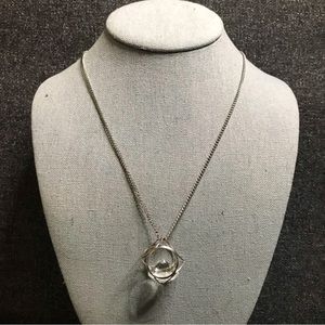 Cube Pendant with Crystal inside Necklace